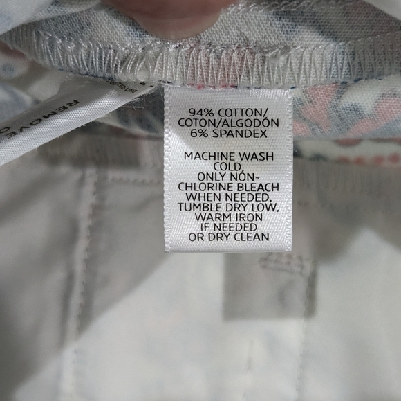 NWOT LOFT By Ann Taylor Marisa Riviera Pants Tile Print Pink Blue Crop Slim 0 - Picture 13 of 14